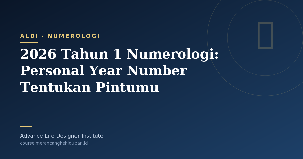 2026 Tahun 1 Numerologi: Personal Year Number Tentukan Pintumu - Cover Image