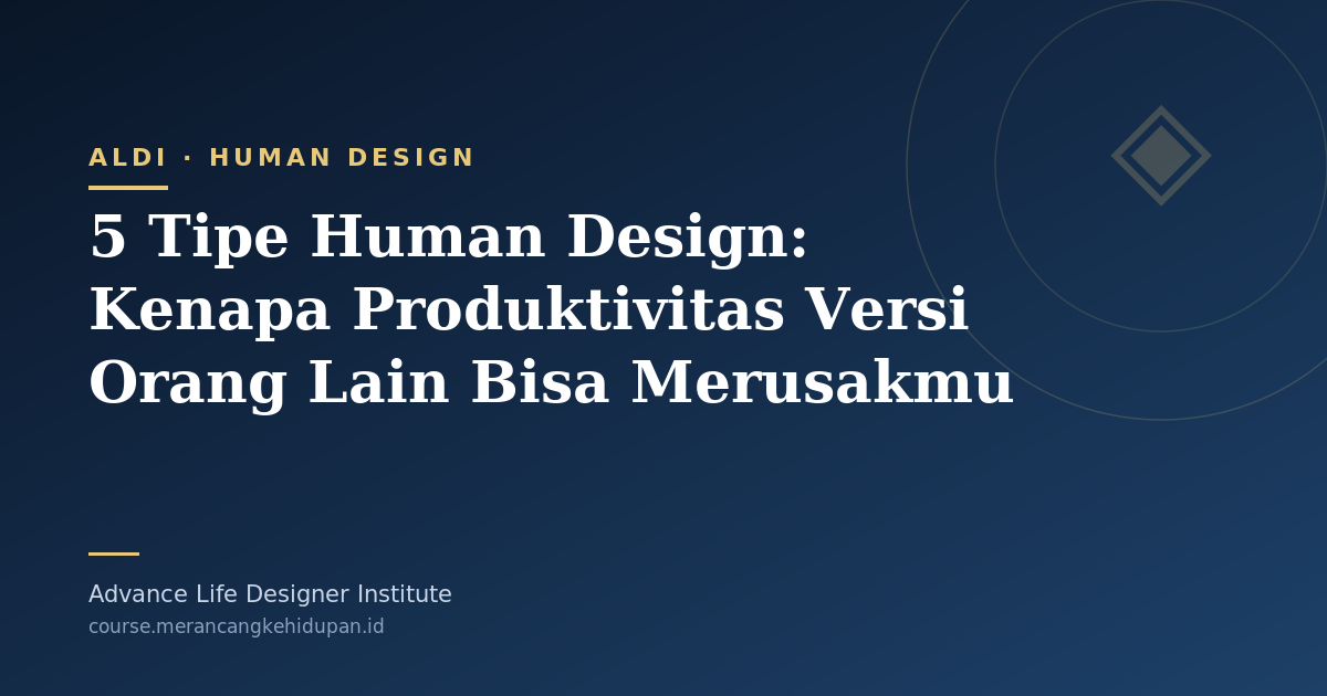 5 Tipe Human Design: Kenapa Produktivitas Versi Orang Lain Bisa Merusakmu - Cover Image