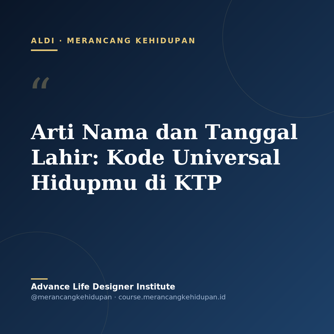 Arti Nama dan Tanggal Lahir: Kode Universal Hidupmu di KTP - Cover Image