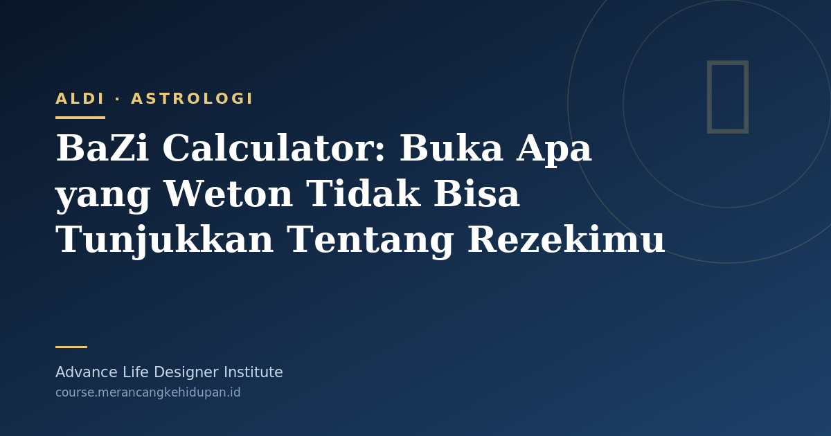 BaZi Calculator: Buka Apa yang Weton Tidak Bisa Tunjukkan Tentang Rezekimu - Cover Image