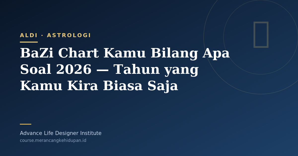 BaZi Chart Kamu Bilang Apa Soal 2026 — Tahun yang Kamu Kira Biasa Saja - Cover Image