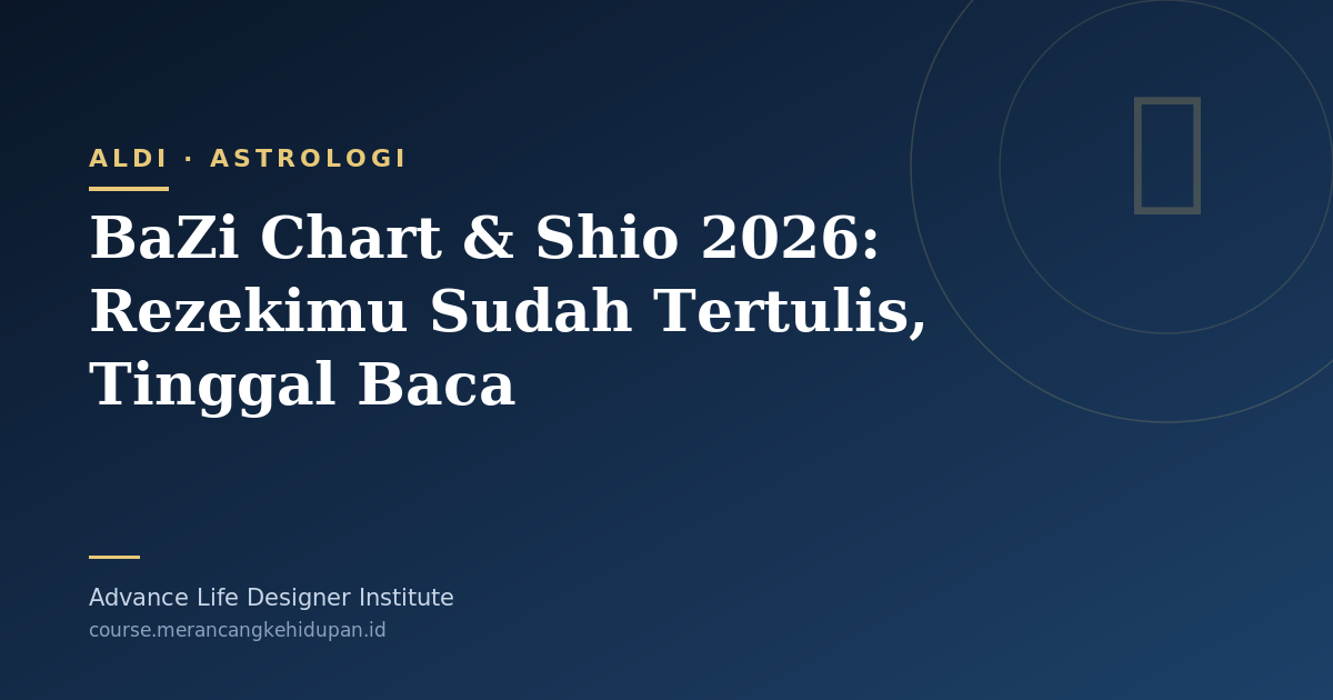 BaZi Chart & Shio 2026: Rezekimu Sudah Tertulis, Tinggal Baca - Cover Image