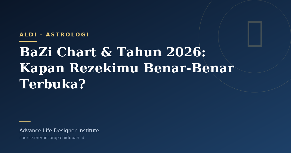 BaZi Chart & Tahun 2026: Kapan Rezekimu Benar-Benar Terbuka? - Cover Image