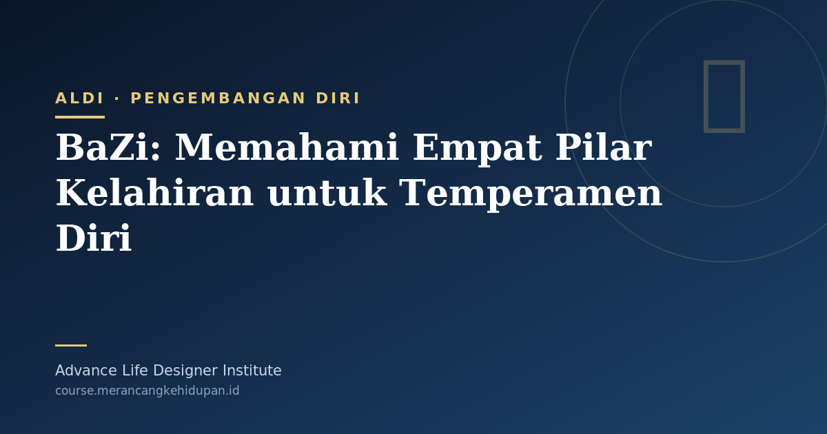 BaZi: Memahami Empat Pilar Kelahiran untuk Temperamen Diri - Cover Image