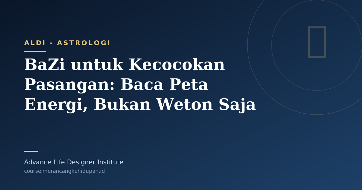 BaZi untuk Kecocokan Pasangan: Baca Peta Energi, Bukan Weton Saja - Cover Image