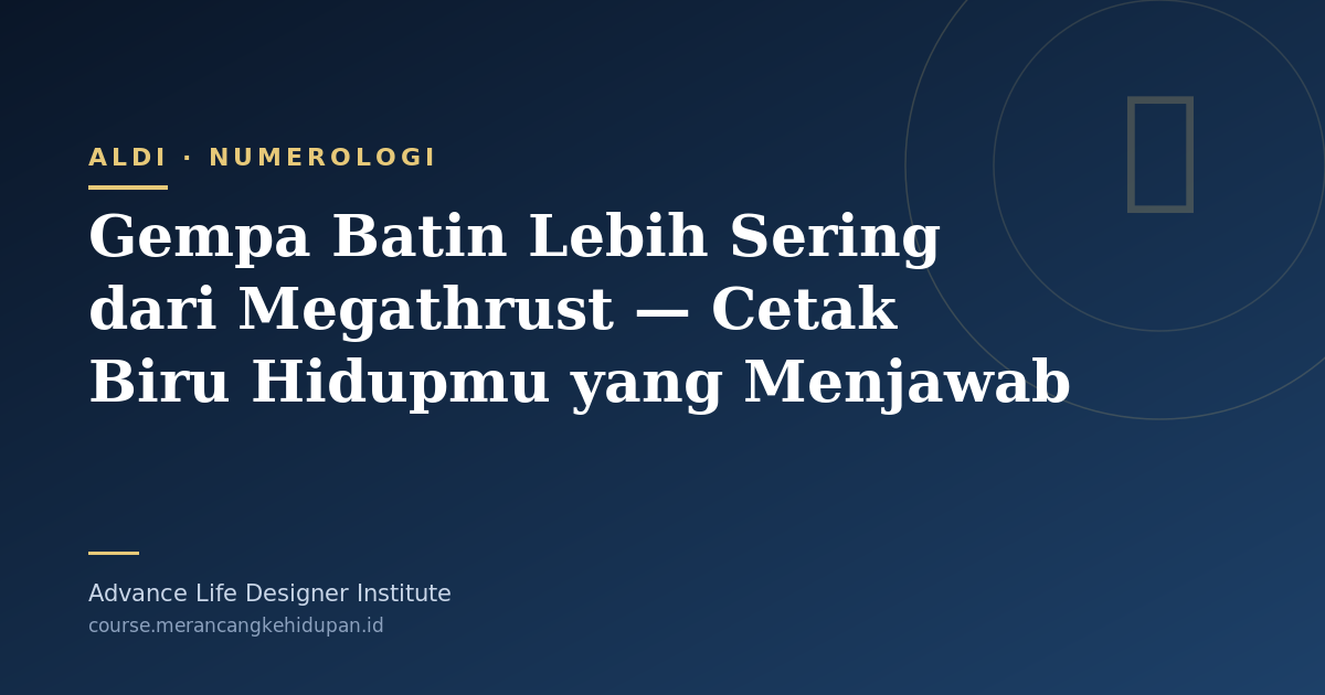 Gempa Batin Lebih Sering dari Megathrust — Cetak Biru Hidupmu yang Menjawab - Cover Image