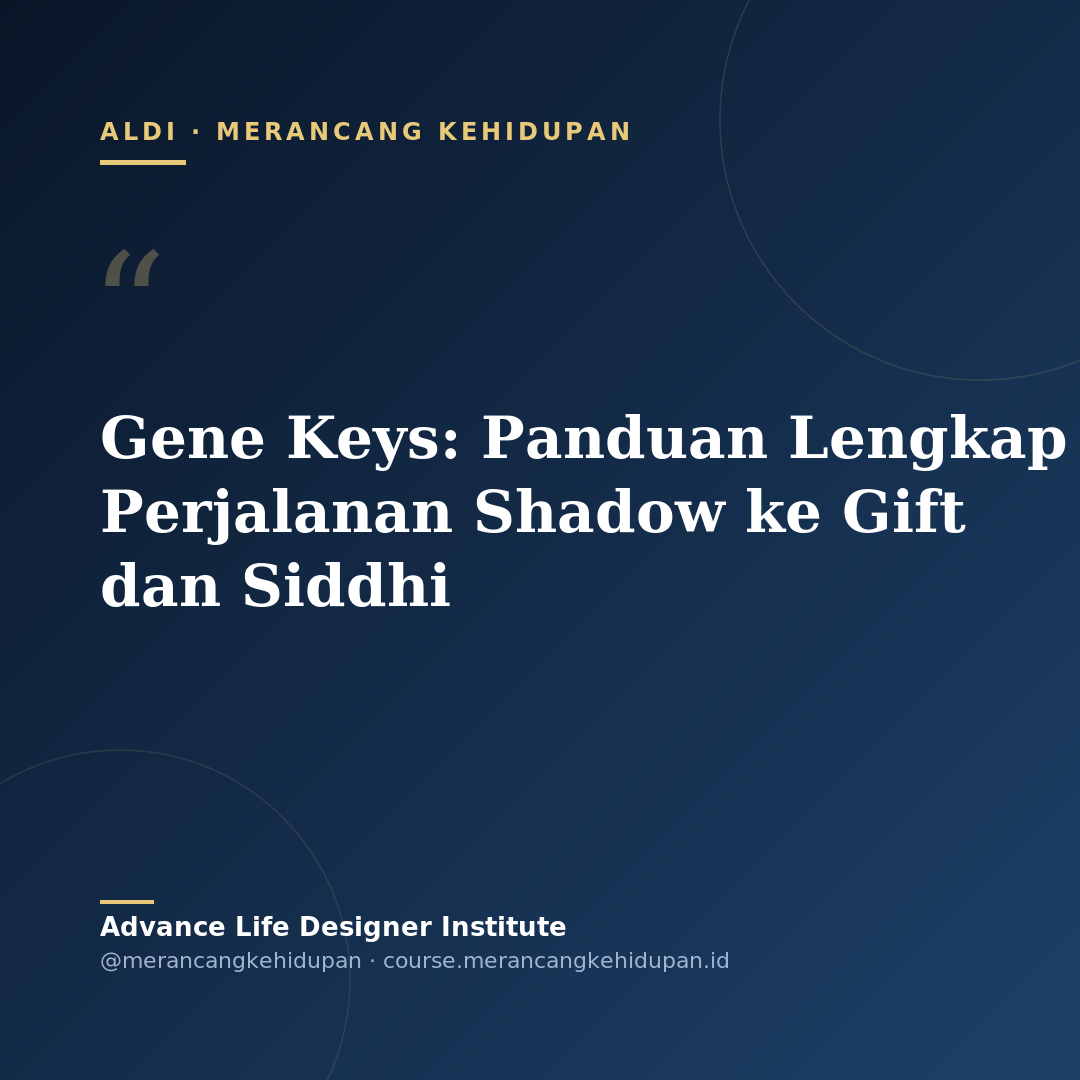 Gene Keys: Panduan Lengkap Perjalanan Shadow ke Gift dan Siddhi - Cover Image