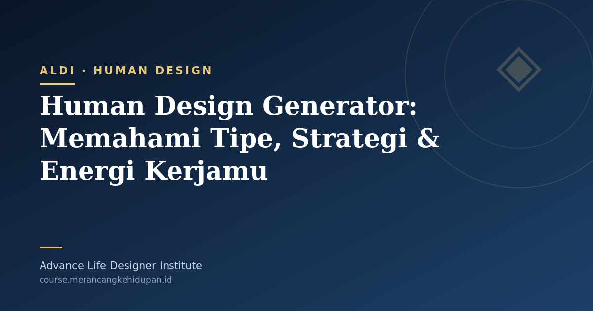 Human Design Generator: Memahami Tipe, Strategi & Energi Kerjamu - Cover Image