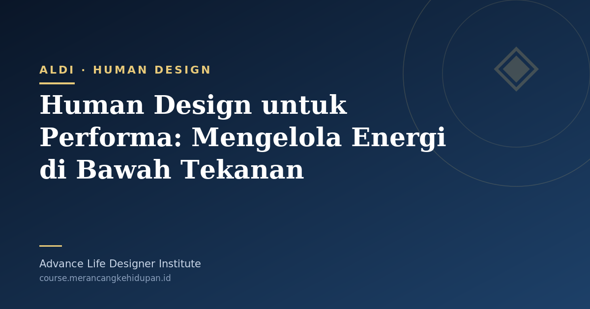 Human Design untuk Performa: Mengelola Energi di Bawah Tekanan - Cover Image