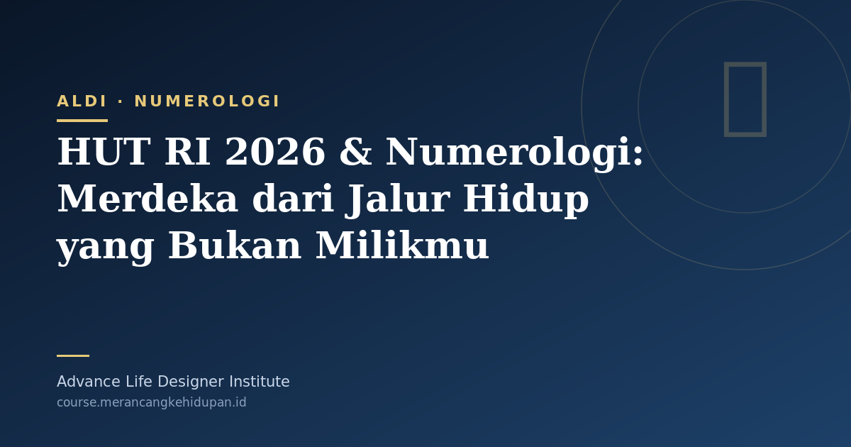 HUT RI 2026 & Numerologi: Merdeka dari Jalur Hidup yang Bukan Milikmu - Cover Image