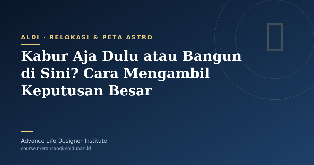 Kabur Aja Dulu atau Bangun di Sini? Cara Mengambil Keputusan Besar - Cover Image