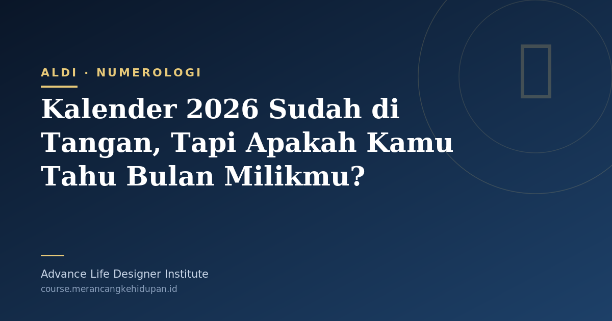 Kalender 2026 Sudah di Tangan, Tapi Apakah Kamu Tahu Bulan Milikmu? - Cover Image