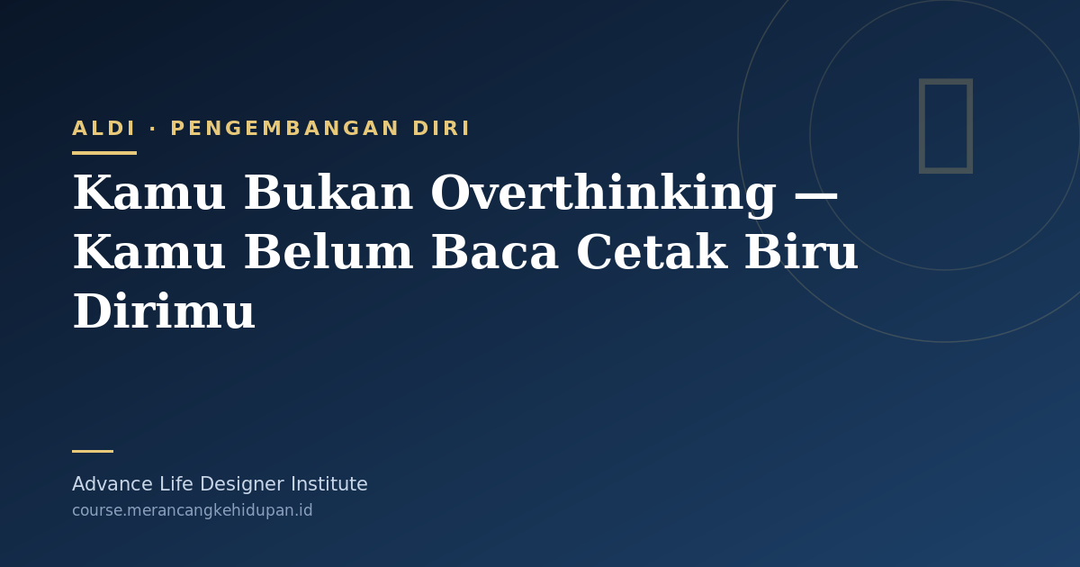 Kamu Bukan Overthinking — Kamu Belum Baca Cetak Biru Dirimu - Cover Image