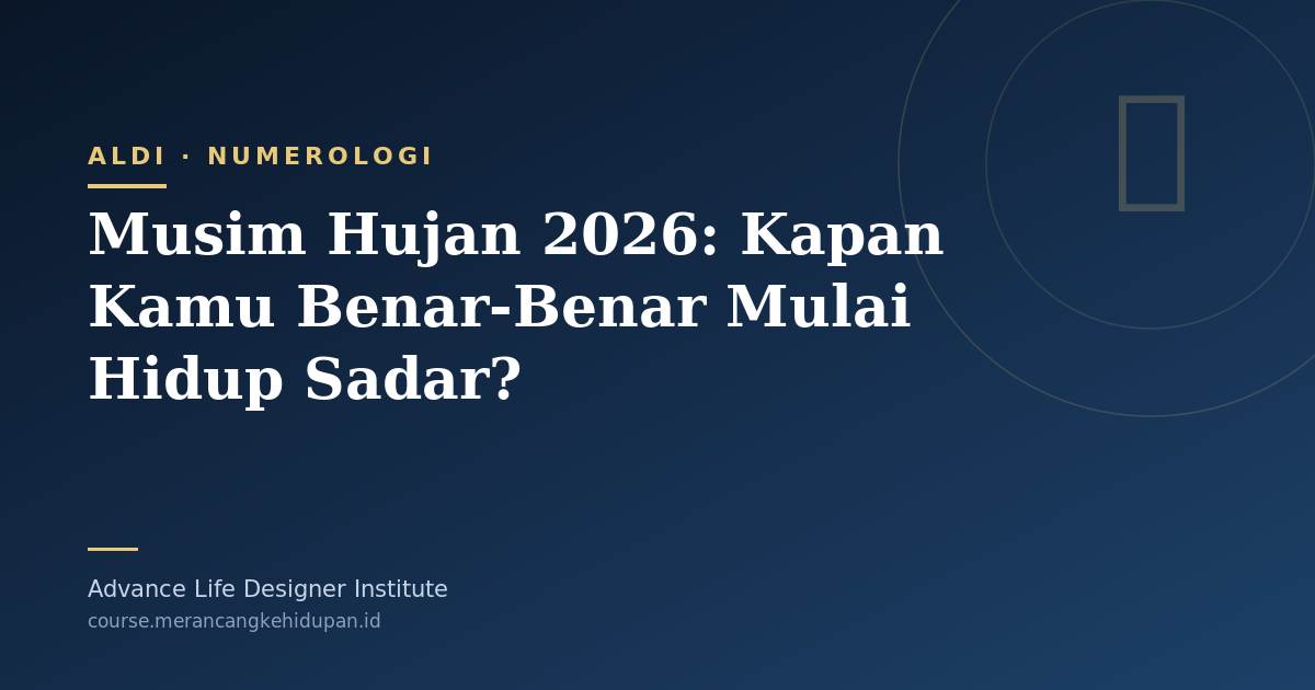 Musim Hujan 2026: Kapan Kamu Benar-Benar Mulai Hidup Sadar? - Cover Image