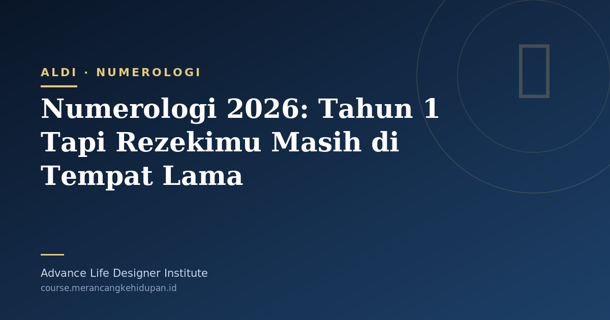 Numerologi 2026: Tahun 1 Tapi Rezekimu Masih di Tempat Lama - Cover Image