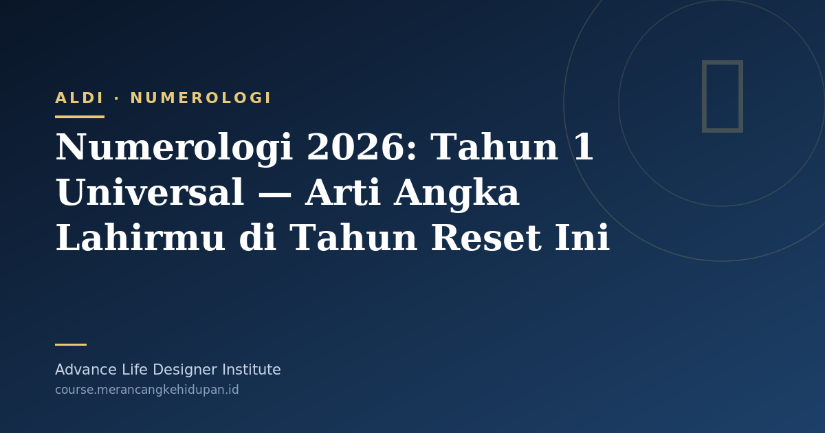 Numerologi 2026: Tahun 1 Universal — Arti Angka Lahirmu di Tahun Reset Ini - Cover Image