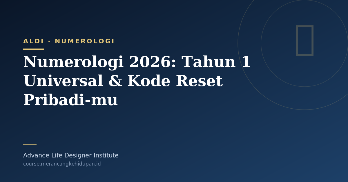 Numerologi 2026: Tahun 1 Universal & Kode Reset Pribadi-mu - Cover Image