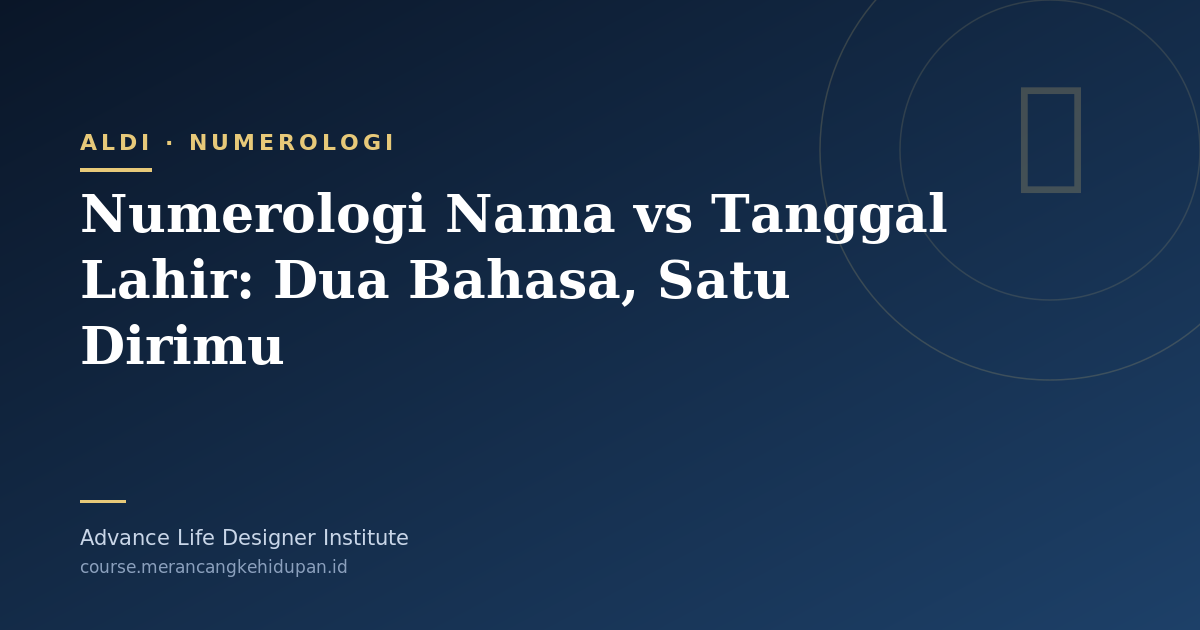 Numerologi Nama vs Tanggal Lahir: Dua Bahasa, Satu Dirimu - Cover Image