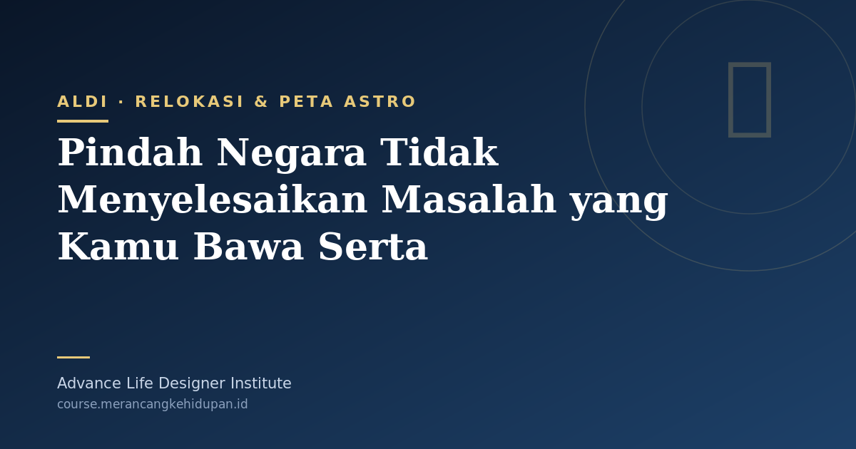Pindah Negara Tidak Menyelesaikan Masalah yang Kamu Bawa Serta - Cover Image