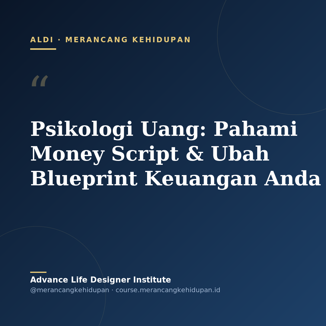 Psikologi Uang: Pahami Money Script & Ubah Blueprint Keuangan Anda - Cover Image