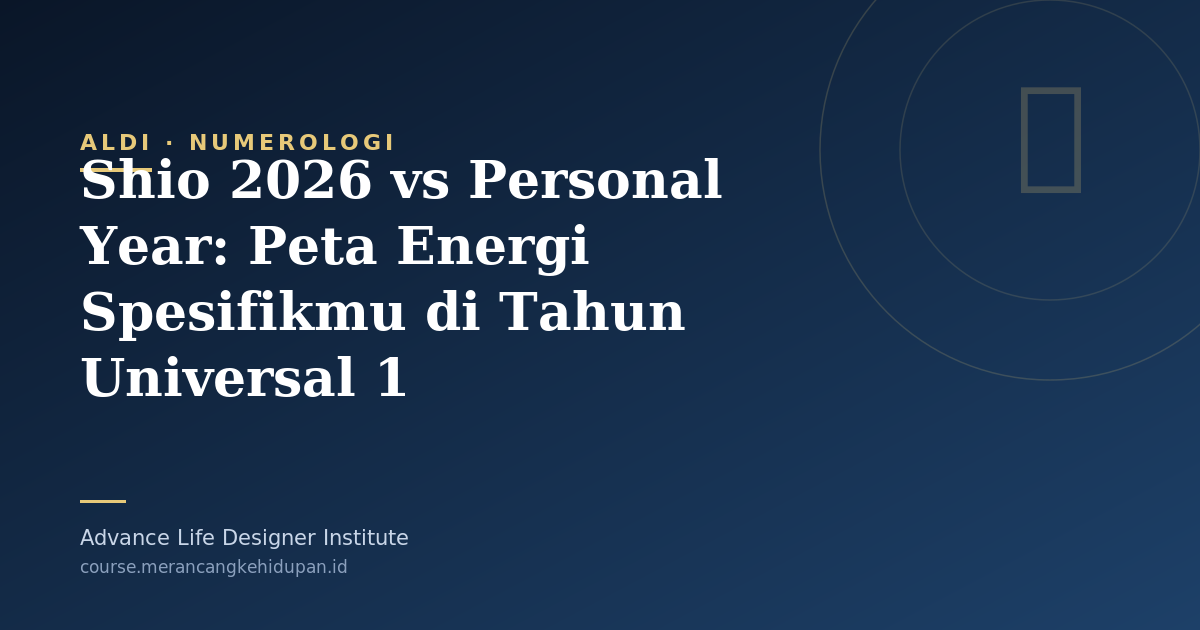 Shio 2026 vs Personal Year: Peta Energi Spesifikmu di Tahun Universal 1 - Cover Image