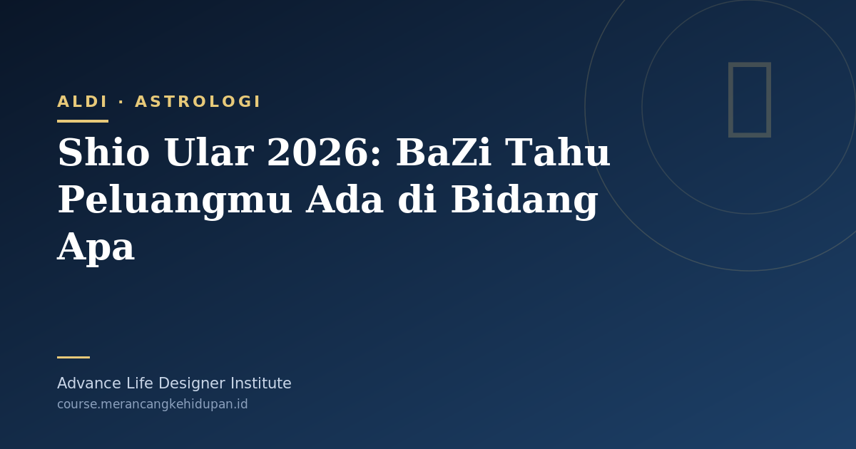 Shio Ular 2026: BaZi Tahu Peluangmu Ada di Bidang Apa - Cover Image