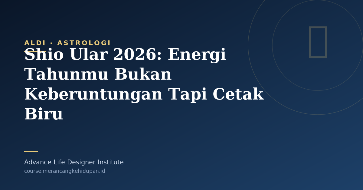 Shio Ular 2026: Energi Tahunmu Bukan Keberuntungan Tapi Cetak Biru - Cover Image