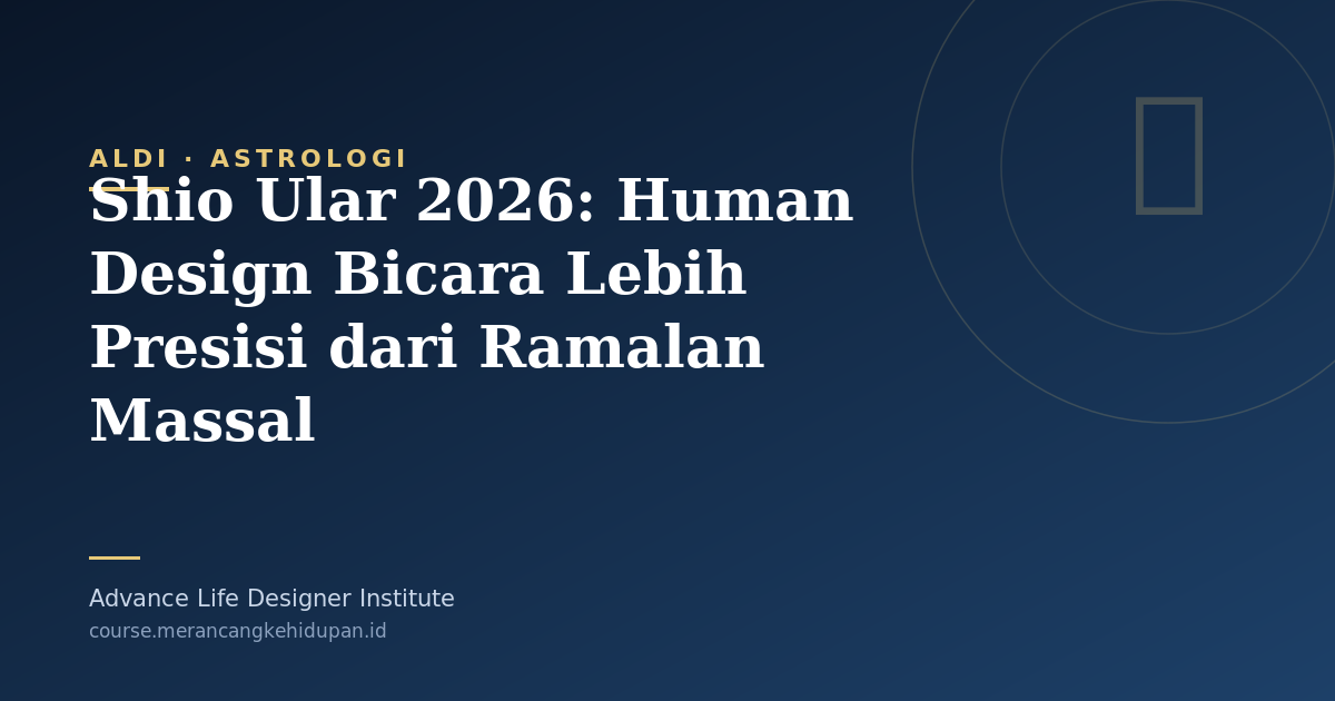Shio Ular 2026: Human Design Bicara Lebih Presisi dari Ramalan Massal - Cover Image