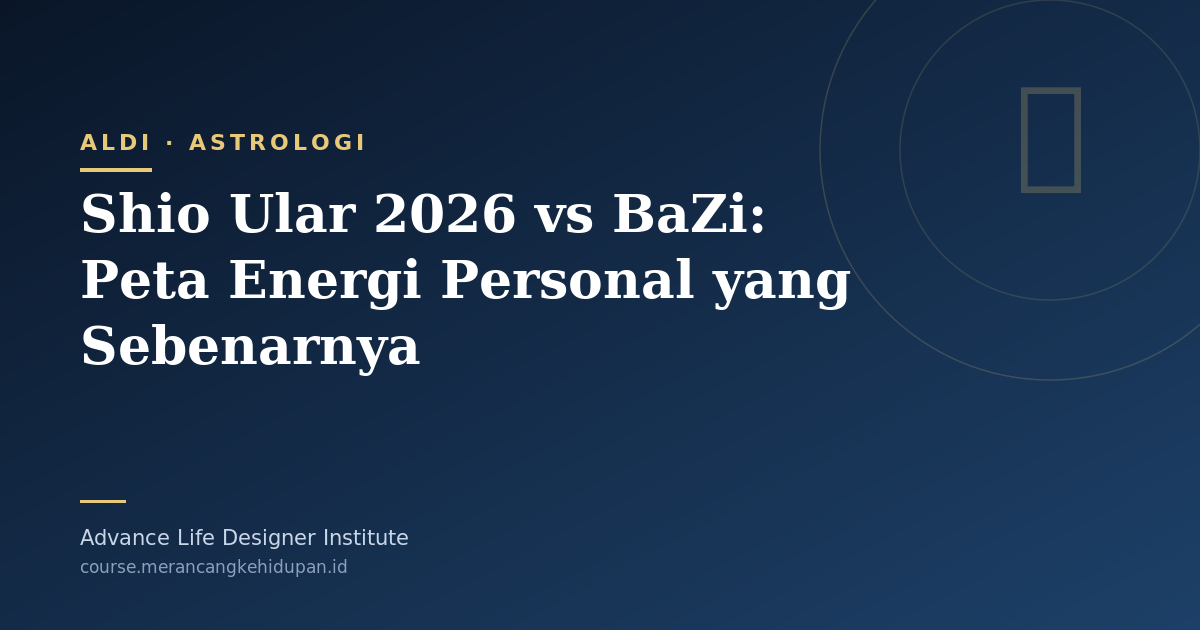 Shio Ular 2026 vs BaZi: Peta Energi Personal yang Sebenarnya - Cover Image