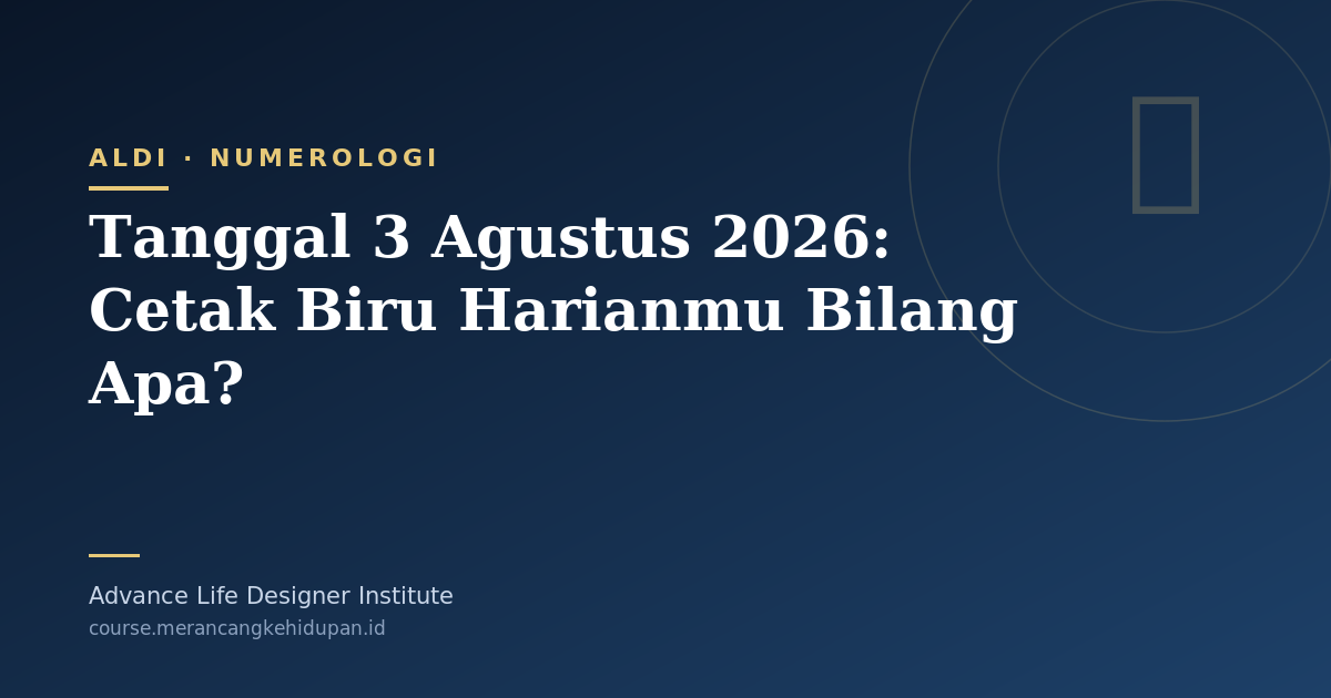 Tanggal 3 Agustus 2026: Cetak Biru Harianmu Bilang Apa? - Cover Image