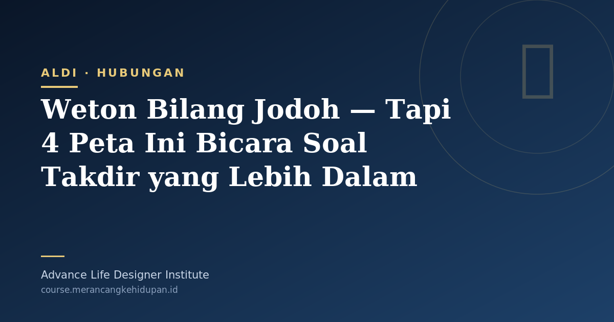 Weton Bilang Jodoh — Tapi 4 Peta Ini Bicara Soal Takdir yang Lebih Dalam - Cover Image