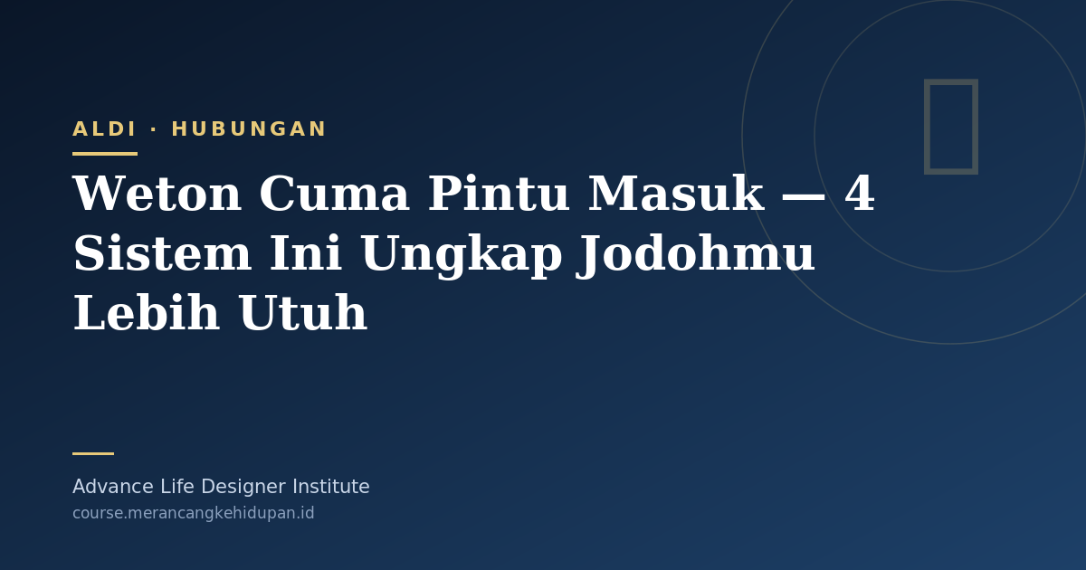 Weton Cuma Pintu Masuk — 4 Sistem Ini Ungkap Jodohmu Lebih Utuh - Cover Image
