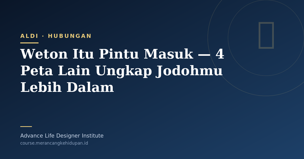 Weton Itu Pintu Masuk — 4 Peta Lain Ungkap Jodohmu Lebih Dalam - Cover Image