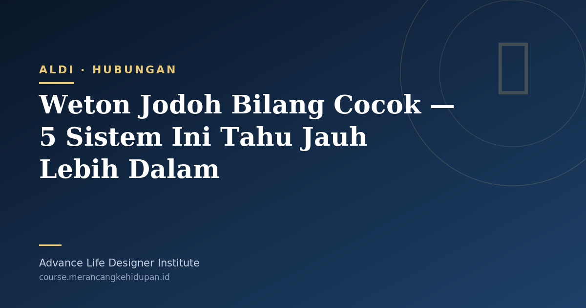 Weton Jodoh Bilang Cocok — 5 Sistem Ini Tahu Jauh Lebih Dalam - Cover Image
