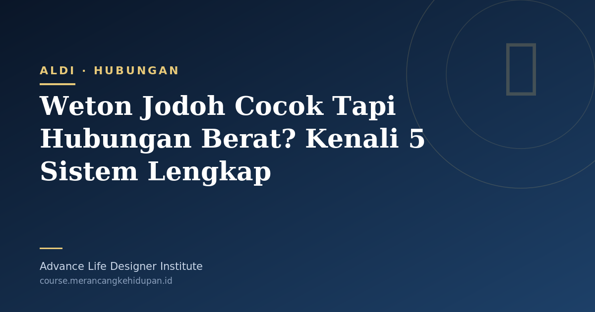 Weton Jodoh Cocok Tapi Hubungan Berat? Kenali 5 Sistem Lengkap - Cover Image