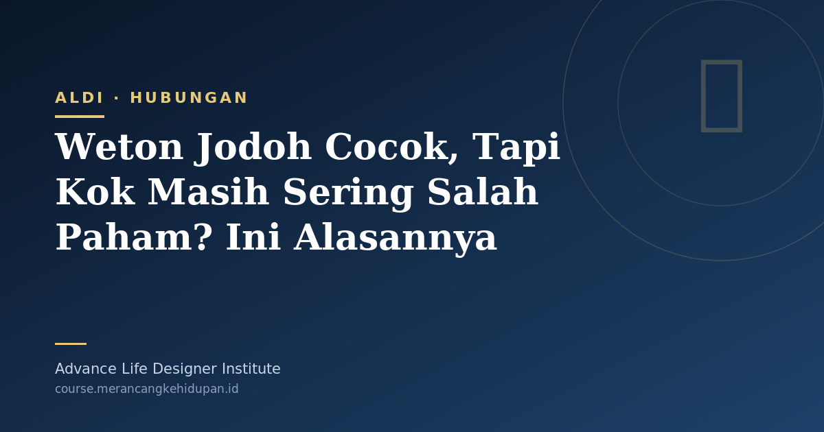 Weton Jodoh Cocok, Tapi Kok Masih Sering Salah Paham? Ini Alasannya - Cover Image