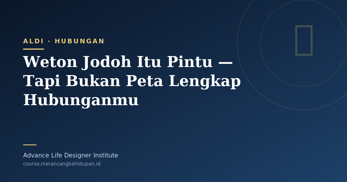 Weton Jodoh Itu Pintu — Tapi Bukan Peta Lengkap Hubunganmu - Cover Image