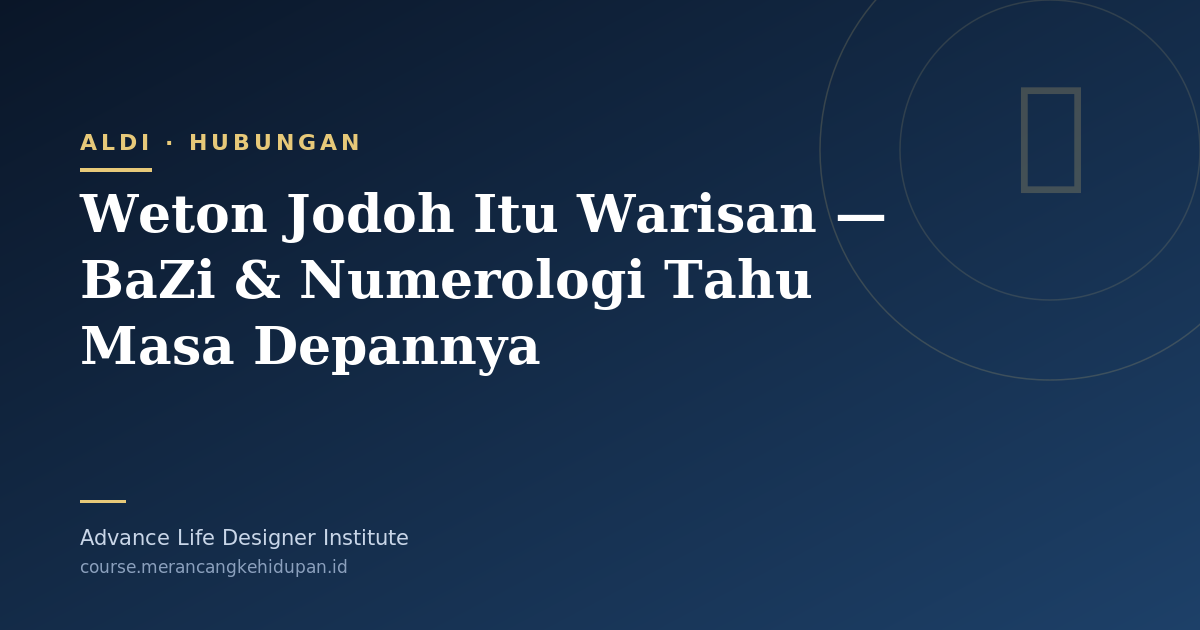 Weton Jodoh Itu Warisan — BaZi & Numerologi Tahu Masa Depannya - Cover Image