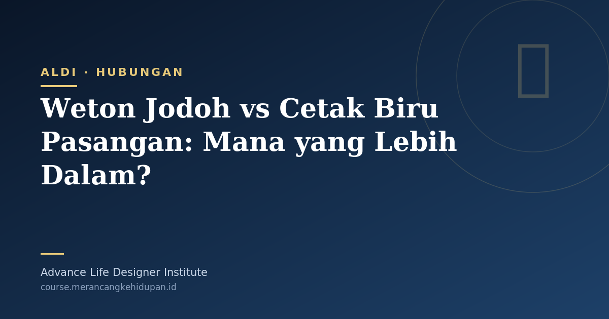 Weton Jodoh vs Cetak Biru Pasangan: Mana yang Lebih Dalam? - Cover Image