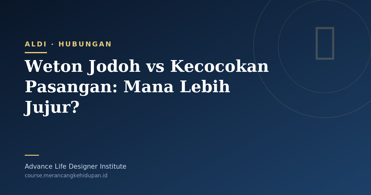 Weton Jodoh vs Kecocokan Pasangan: Mana Lebih Jujur? - Cover Image