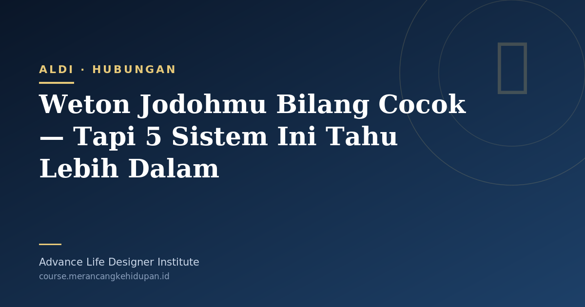 Weton Jodohmu Bilang Cocok — Tapi 5 Sistem Ini Tahu Lebih Dalam - Cover Image