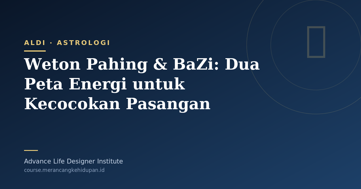 Weton Pahing & BaZi: Dua Peta Energi untuk Kecocokan Pasangan - Cover Image