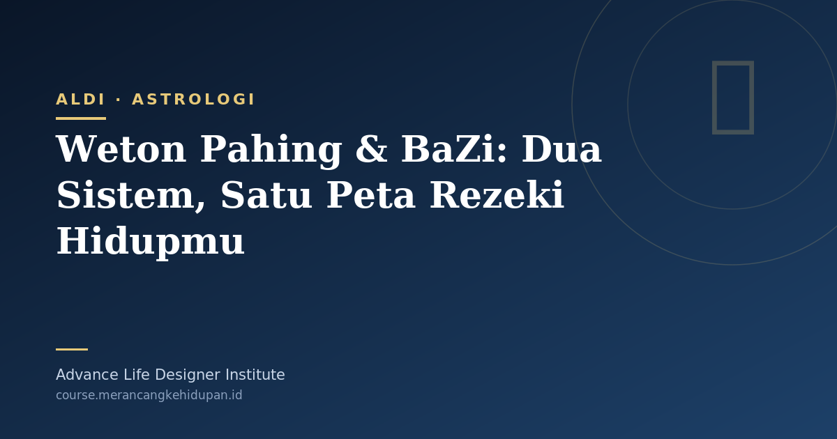 Weton Pahing & BaZi: Dua Sistem, Satu Peta Rezeki Hidupmu - Cover Image