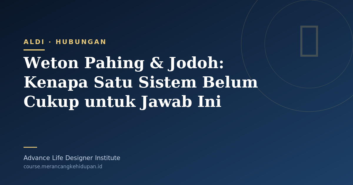 Weton Pahing & Jodoh: Kenapa Satu Sistem Belum Cukup untuk Jawab Ini - Cover Image