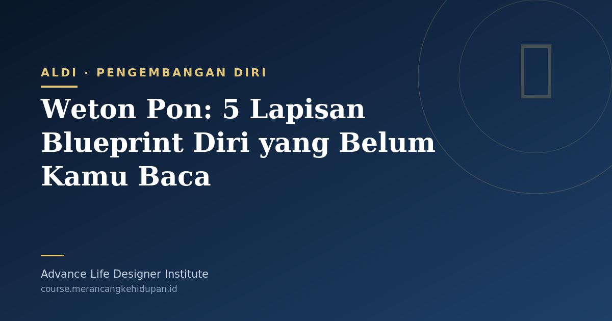 Weton Pon: 5 Lapisan Blueprint Diri yang Belum Kamu Baca - Cover Image