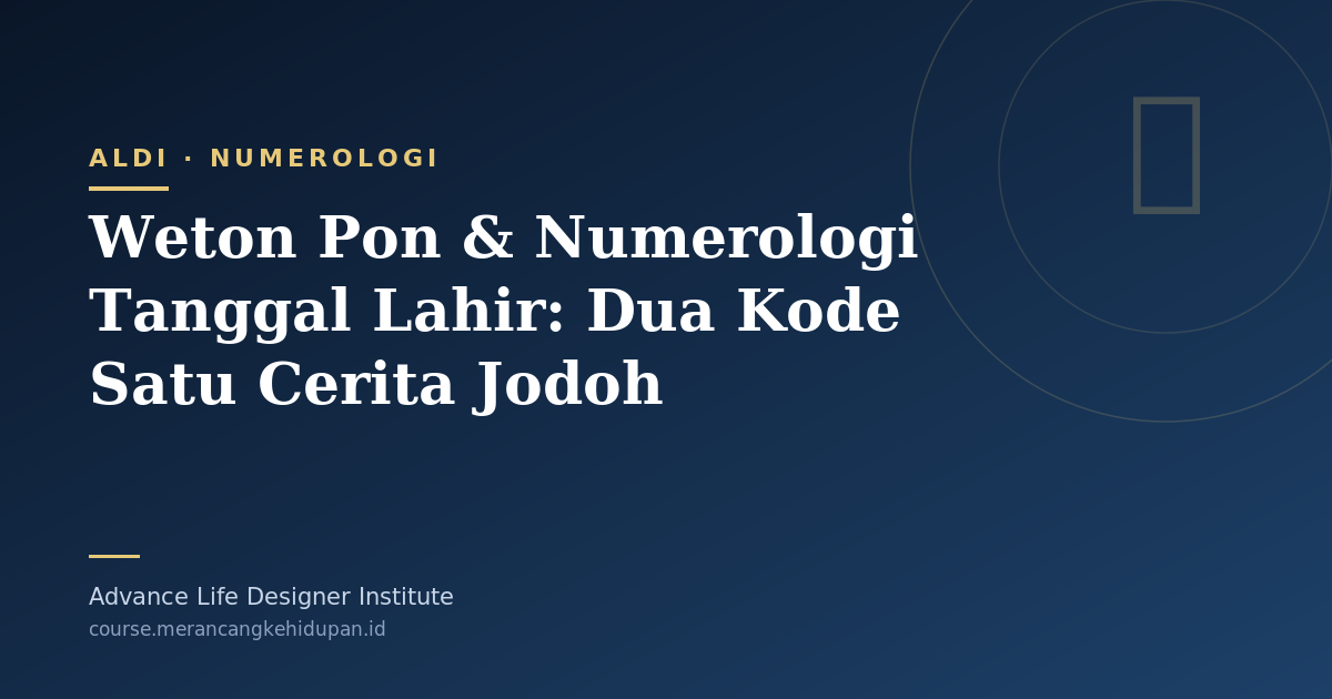 Weton Pon & Numerologi Tanggal Lahir: Dua Kode Satu Cerita Jodoh - Cover Image